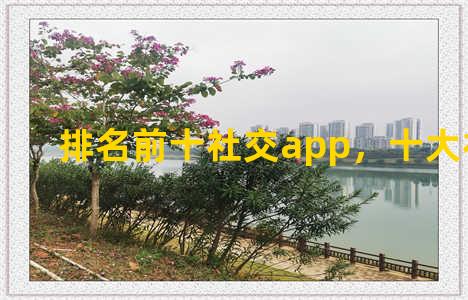 排名前十社交app，十大社交app